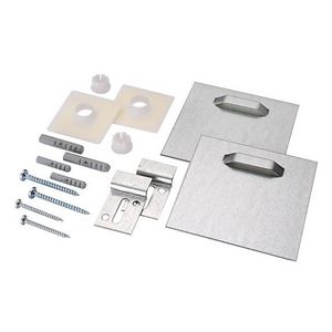 Spiegelbevestiging onzichtbaar (o.a. 2x zelfkl. hechtplaat 100x100mm) voor max. 12kg / 0,8M²