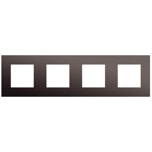 4-voudige afdekplaat 71mm centerafstand Niko Pure alu ganache bru