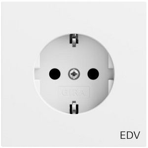 wandcontactdoos met randaarde opdr.EDV System 70 zuiver wit m(gel.)