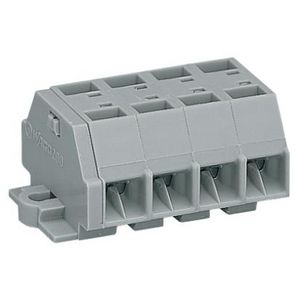 4-draads klemmenstrook +flens z. knop grijs 260-204 VVE=100