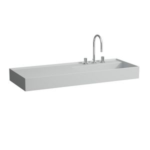 Wastafel afleg links met verborgen afvoer Grijze mat H8133337591111