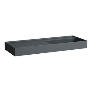 Wastafel afleg links met verborgen afvoer Graphite matt
