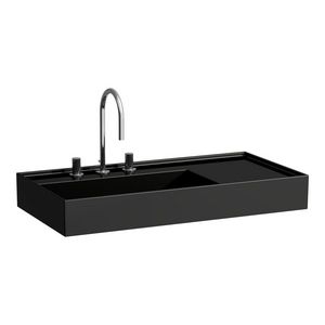 Wastafel Kartell afleg rechts 900x460mm glanzend zwart