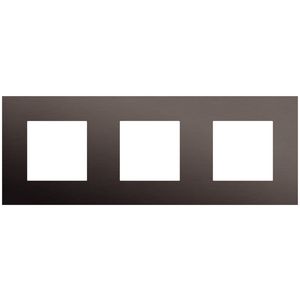 3-voudige afdekplaat 71mm centerafstand Niko Pure alu ganache brushed