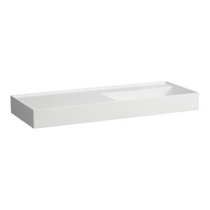 Wastafel afleg links met verborgen afvoer Wit mat H8133337571121