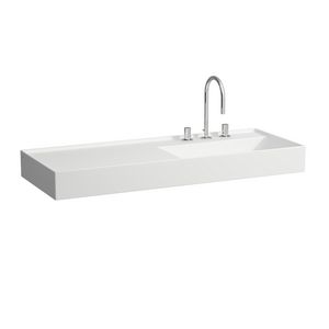 Wastafel afleg links met verborgen afvoer Wit mat H8133337571111