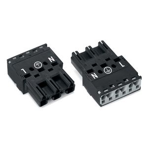 Male 3-polig Cod. A zwart 770-213