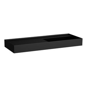 Wastafel afleg links met verborgen afvoer Zwart mat H8133337161121