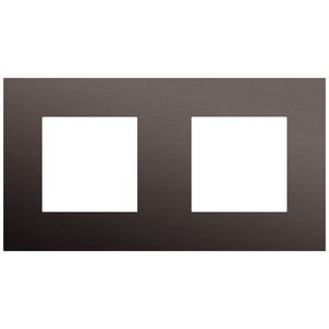 2-voudige afdekplaat met 71mm centerafstand Niko Pure alu ganache