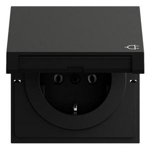 wandcontactdoos met randaarde KD System 70 zwart m(gel.)