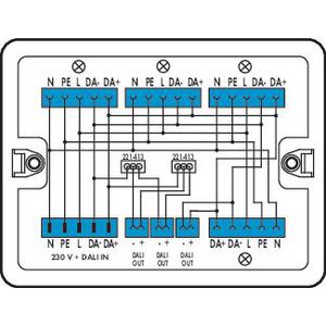 Verdeeldoos 230V + DALI 1 ingang 899-681/146-000