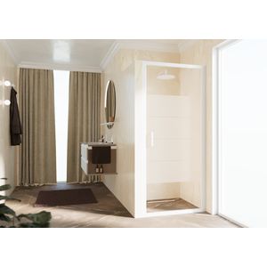 Draaideur Zep 2.0 96 verst.96-102cm strip motief wit mat