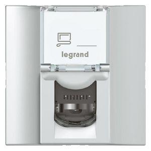 Connector RJ45 doorvoer LCS6A STP Aluminium 2 modulen Mosaic