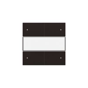 Afwerkingsset 4-voudige pot.vrij knop 24V Led/tekst d.brown