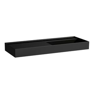 Wastafel afleg links met verborgen afvoer Glanzend zwart H8133330201121