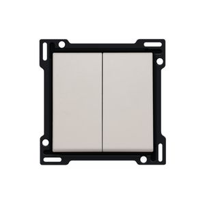 Afwerkingsset serie/wisselschakelaar + drukknop N.O. l.grey