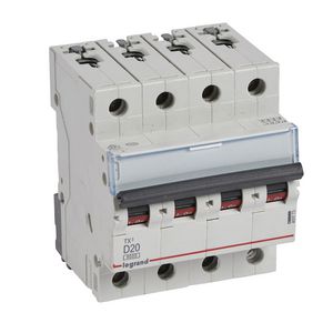 Installatieautomaat MCB TX3 4-polig D-karakteristiek 20A 6000A