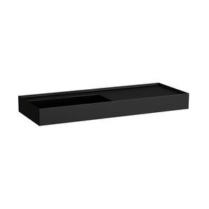Wastafel afleg rechts met verborgen afvoer Zwart mat H8133327161121