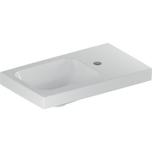 iCon Light fontein 53x31cm met kraangat + aflegvlak links zonder overloop wit Keratect
