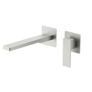 Inbouw wastafelkraan+uitloop 200mm 2 vierkante rozetten