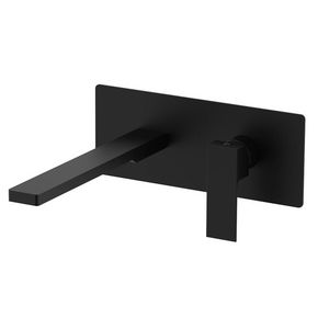 Inbouw wastafelkraan+uitloop 240mm rechthoekige muurplaat