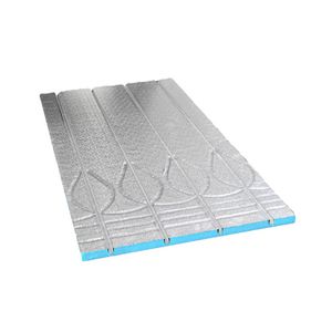 Vloerisolatieplaat XPS UFH met geint. leidinggroeven 16mm 1200X600X25mm (0,72m²)  HOH 100mm alu. toplaag