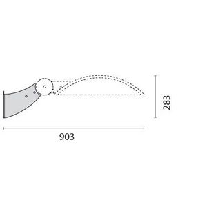 Wandbeugel L=310mm (KYRO+1), in grijs gelakt staal met polye