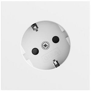 wandcontactdoos met randaarde 30° + Safety Plus System 70 zuiver wit m(gel.)