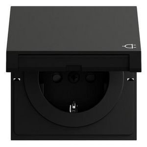 wandcontactdoos met randaarde KD + Safety Plus System 70 zwart m(gel.)