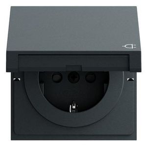 wandcontactdoos met randaarde KD + Safety Plus System 70 antracit(gel.)