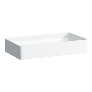 Living Square wastafel 600x340mm wit z.kraangat overloop