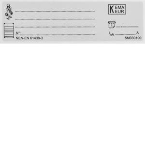 Doos a 10st. Naamplaat NEN-EN 61439-3 zelfklevend
