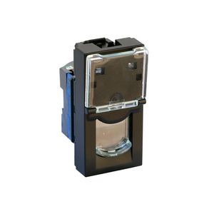 Dataconnector RJ45 Cat. 6 UTP 1 module Mos mat zwart