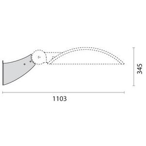 Wandbeugel 370mm (KYRO+2), in grijs gelakt staal met polyest