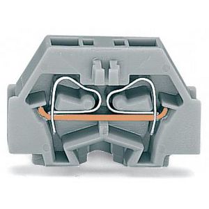 2-draads klem z. drukknop +bev.flens grijs 260-301 VVE=50