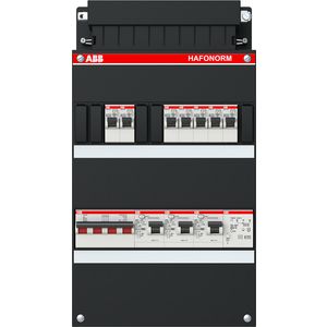 Installatiekast 7x achter 3x 30mA + T + HS 3-f