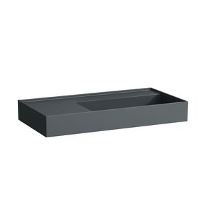 Wastafel met afleg links met verborgen afvoer Grap. matt H8103397581121
