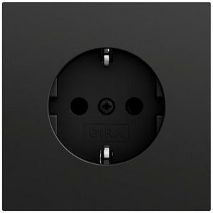 wandcontactdoos met randaarde System 70 zwart m(gel.)