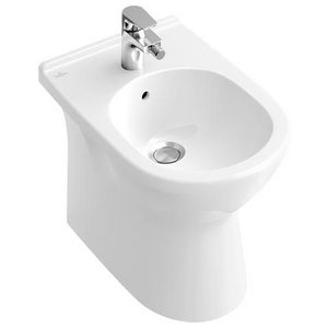 O.novo Back to Wall staand bidet wit met kraangat + overloop