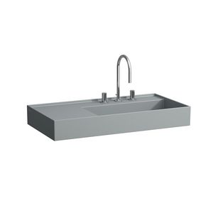 Wastafel met afleg links met verborgen afvoer Grap.matt