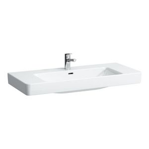 Pro S wastafel 1050x465mm wit m. kraangat overloop