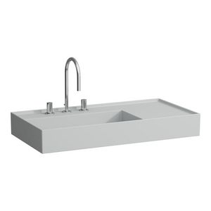 Wastafel sAPhirkeramik afleg rechts 900x460mm mat grijs