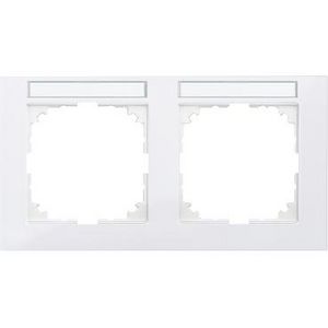 Afdekframe Merten M-Pure 2 stellen tekstveld horizontaal,pol