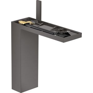 AXOR MyEdition 1-hendel wastafelmengkraan 230 zonder plaat met afvoerplug Brushed Black Chrome
