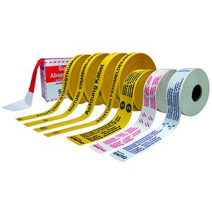 Lengte a 500m. Waarschuwingsband 26/Afzettingsband/rood-wit