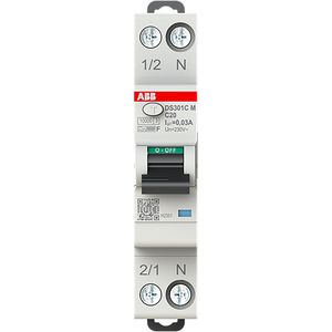 Aardlekautomaat DS301CM C20 F30 Compact DS301CM 1P+N 20A C 30mA F 6kA