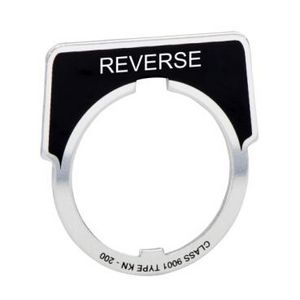Tekstschild 40x43mm Gat 30mmREVERSE" Zwart Harmony 9001K