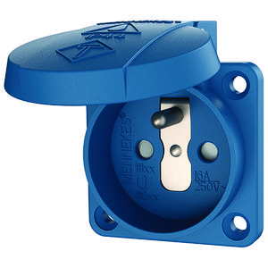 Inbouwwandcontactdoos 16A 2P+A 230V IP44 KI BE blauw