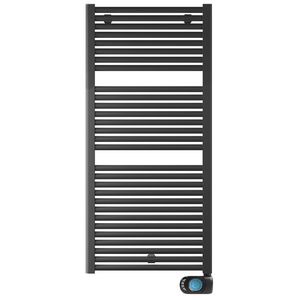 Elektr. badkamerradiator E-Comfort CLAUDIA (1411mm) 1400x500mm 900W mat zwart incl. EcoDesign thermostaat