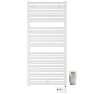 Elektr. badkamerradiator E-Comfort CLAUDIA REMOTE (1411mm) 1400x500mm 900W wit RAL9016 incl. afstandsbediening